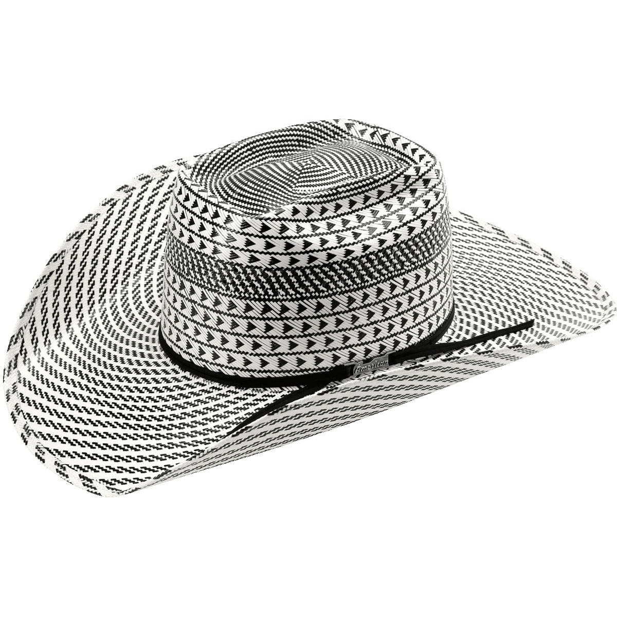 American Hat Straw - 6100 - Vented Swirl Pattern - Ivory / Tan