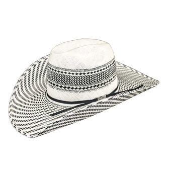 American Hat Co 20★ 7500 Vented Straw Hat w/Swirl Brim - Ivory/Black