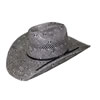 American Hat Co 20★ 7600 Fancy Weave Vented Straw Hat - Ivory/Black