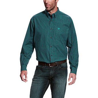 Ariat Men's Flanagan Pro Series Classic Fit L/S Shirt - Black/Turquoise