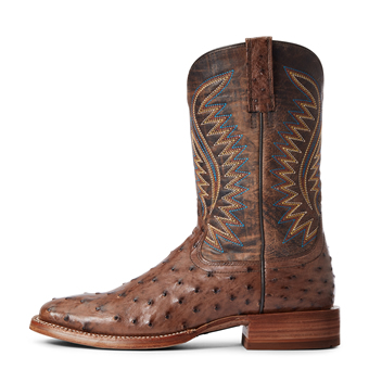 Ariat Men's Gallup Full-Quill Ostrich Boots - Mocha/Dusted Wheat #2