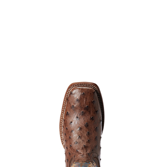 Ariat Men's Gallup Full-Quill Ostrich Boots - Mocha/Dusted Wheat #5