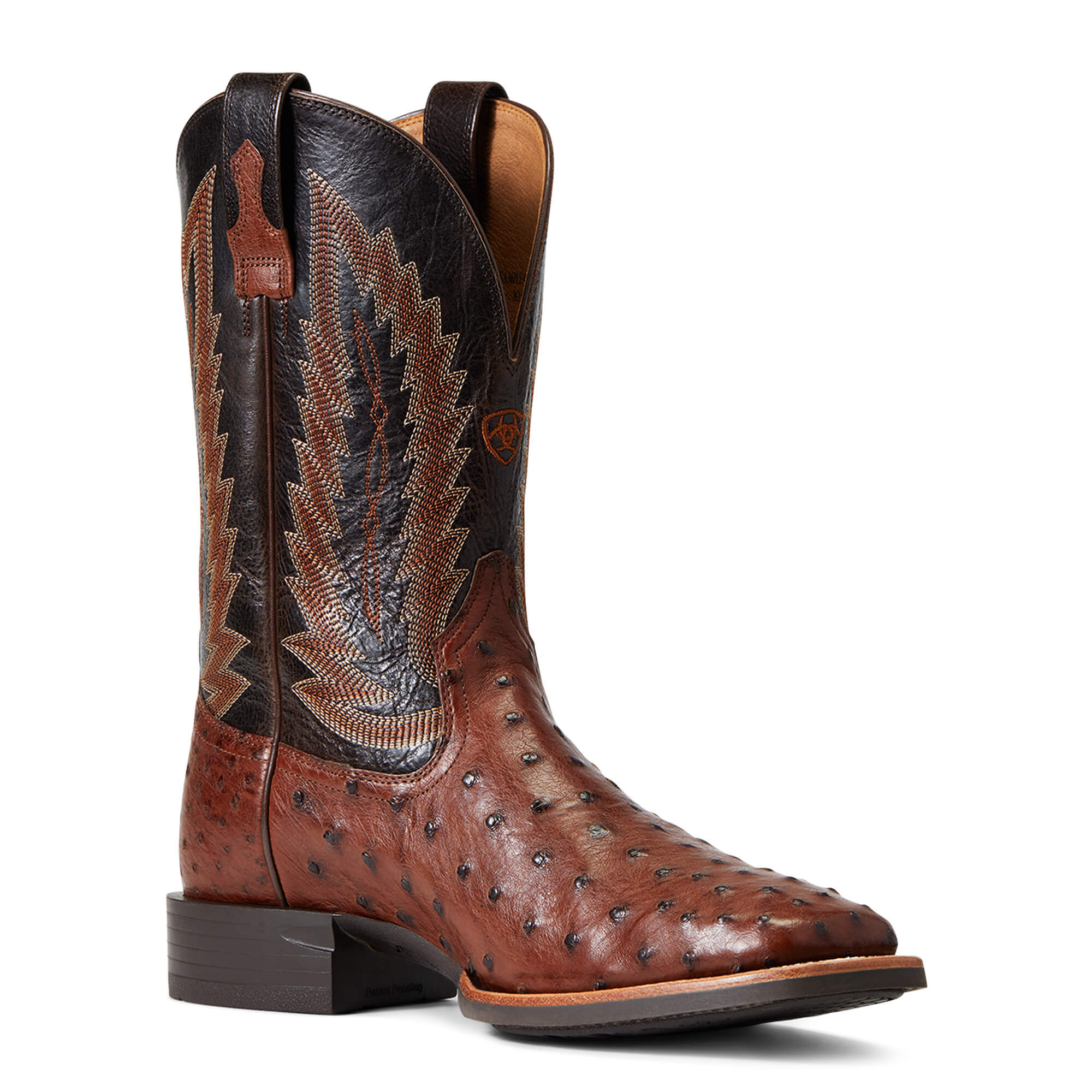 Ariat Men's Gallup Ostrich Western Boots Broad Square Toe