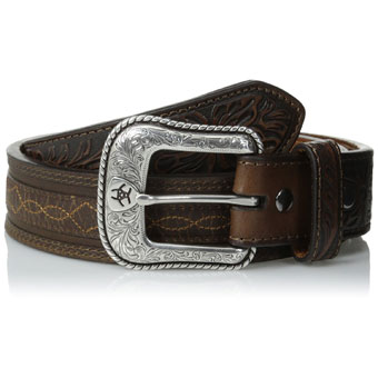 Pungo Ridge - Ariat Men's Barbed Wire Stitched Leather Belt - Brown ...