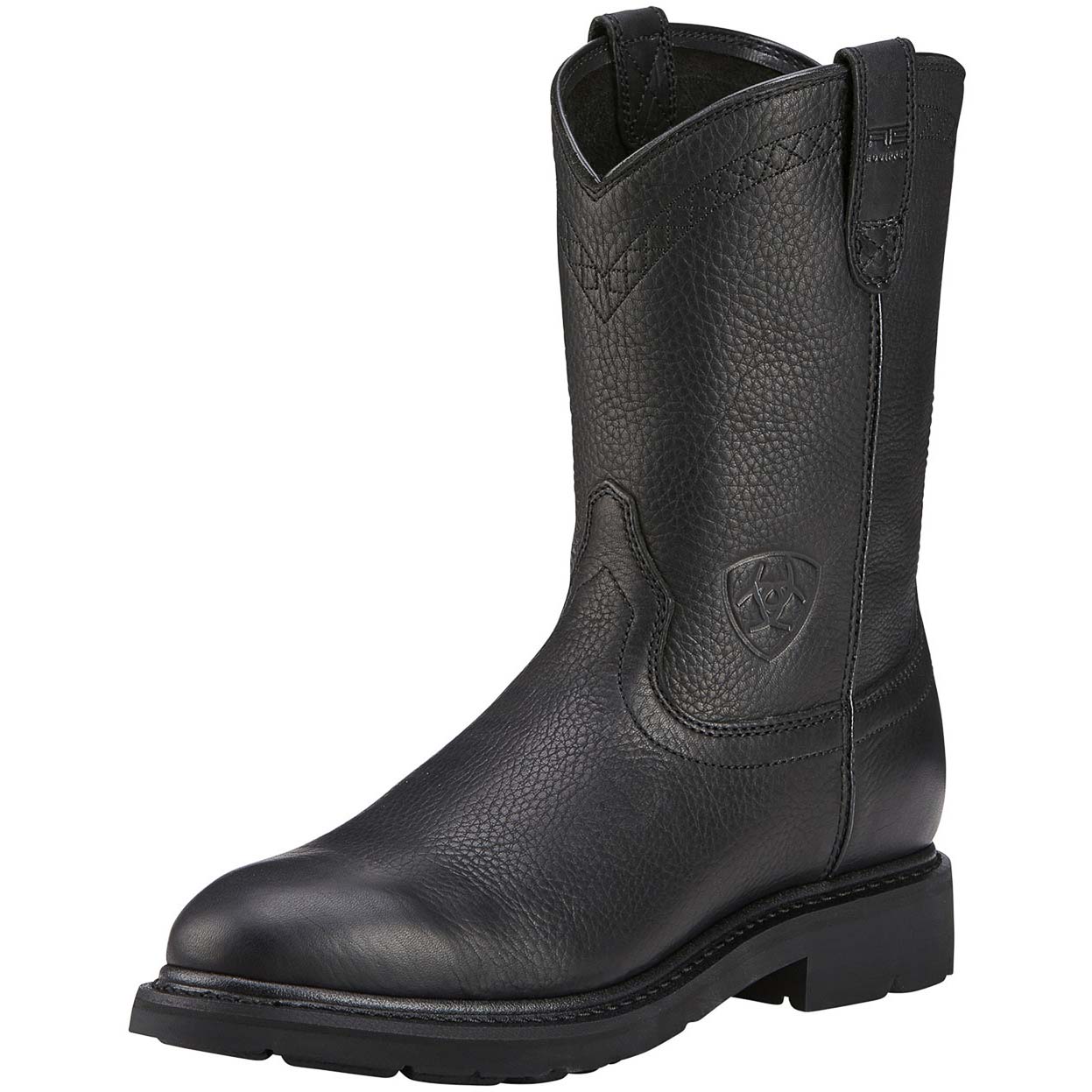 mens black pull on work boots