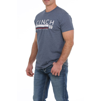 Cinch Men's S/S Tee Shirt - Heather Blue #2
