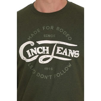 Cinch Men's S/S Jersey Tee Shirt - Heather Olive #4