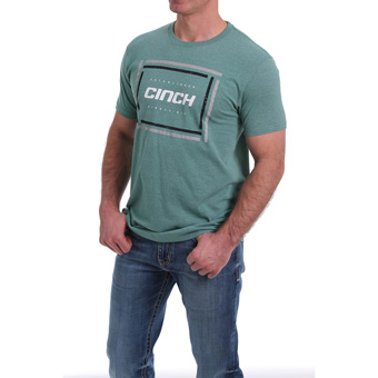 Cinch Men's S/S Tee Shirt - Heather Green #2