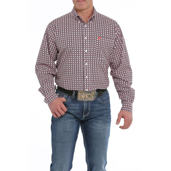Pungo Ridge - Cinch Men's L/S Print Button-Down Shirt - White, Cinch ...