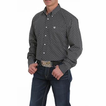 Pungo Ridge - Cinch Men's L/S Classic Fit Geometric Print Shirt - Black ...