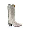 Corral Women's White Studded Snip Toe Boots w/Cross & Wings