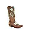 Corral Women's Tobacco Hand Painted Woven Flowers Boots