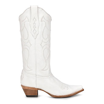 Corral Women's Snip Toe White Embroidery Boots #2