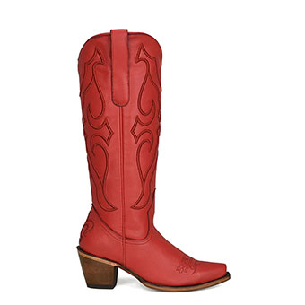 Corral Women's Snip Toe Red Embroidery Boots #2