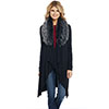 Cripple Creek Ladies Knit Wrap Jacket w/Removable Faux Fur Collar - Black