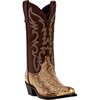 Laredo Men's Monty Snake Print Western Boots - Golden Brown