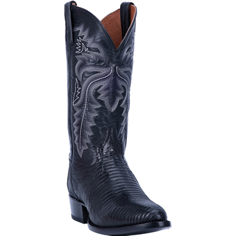 Dan Post Men's Winston R Toe Lizard Western Boots - Black #1