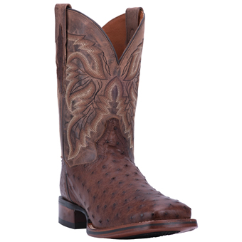 Dan Post Cowboy Certified Alamosa Full Quill Ostrich Boots - Chocolate