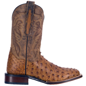 Dan Post Cowboy Certified Alamosa Full Quill Ostrich Boots - Saddle Tan #2