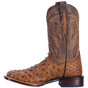 Dan Post Cowboy Certified Alamosa Full Quill Ostrich Boots - Saddle Tan #3