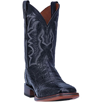 Dan Post Cowboy Certified Men's Kingsly Caiman Belly Western Boots - Black