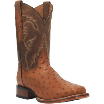 Dan Post Cowboy Certified Alamosa Full Quill Ostrich Boots - Bay Apache