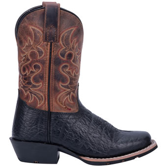 Dan Post Youth's Little River Cowboy Boots - Black/Brown #2