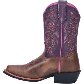Dan Post Youth's Majesty Boots - Brown/Purple #3