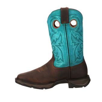 Lady Rebel by Durango Women's Bar None Western Work Boot - Brown/Turquoise #4