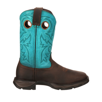 Lady Rebel by Durango Women's Bar None Western Work Boot - Brown/Turquoise #5