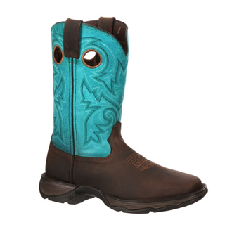 Lady Rebel by Durango Women's Bar None Western Work Boot - Brown/Turquoise #1
