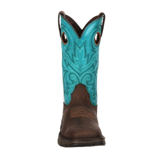 Lady Rebel by Durango Women's Steel Toe Western Work Boot - Brown/Turquoise #3