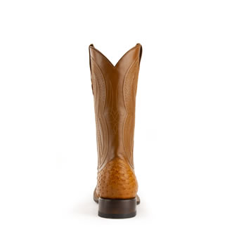 Ferrini Men's Colt Full Quill Ostrich Square Toe Boots - Cognac #5