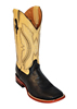Ferrini Men's Morgan Smooth Ostrich Square Toe Boots - Black/Saddle