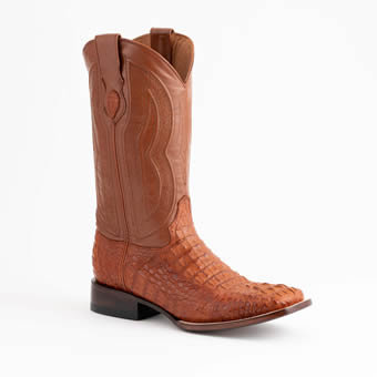 Ferrini Men's Dakota Genuine Caiman Crocodile Square Toe Boots - Cognac #1