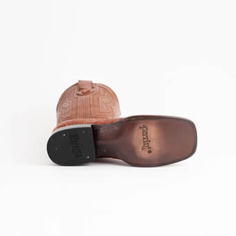 Ferrini Men's Dakota Genuine Caiman Crocodile Square Toe Boots - Cognac #6
