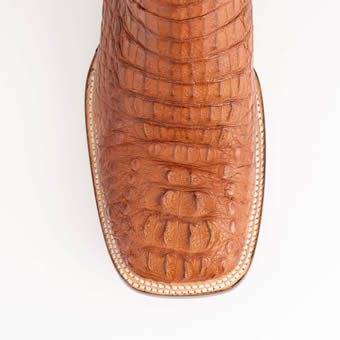 Ferrini Men's Dakota Genuine Caiman Crocodile Square Toe Boots - Cognac #3