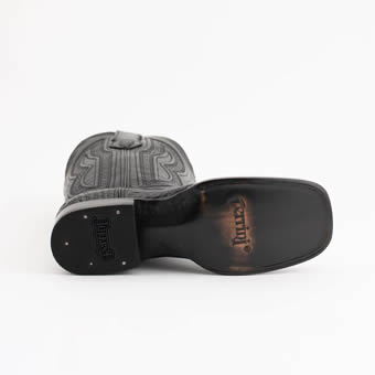 Ferrini Men's Dakota Genuine Caiman Square Toe Western Boots - Black #6