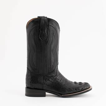 Ferrini Men's Dakota Genuine Caiman Square Toe Western Boots - Black #2