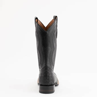 Ferrini Men's Dakota Genuine Caiman Square Toe Western Boots - Black #5