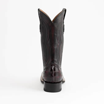 Ferrini Men's Dakota Genuine Caiman Crocodile Square Toe Boots - Black Cherry #5