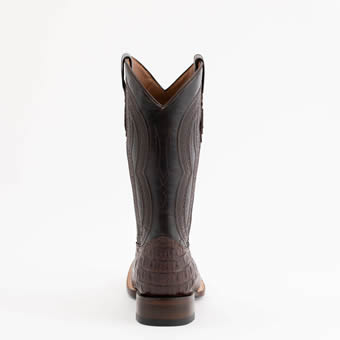 Ferrini Men's Dakota Genuine Caiman Square Toe Western Boots - Brown #5