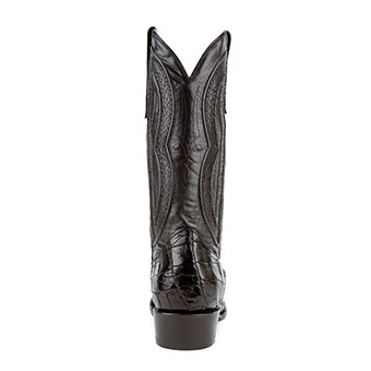Ferrini Men's Stallion American Alligator R Toe Boots - Black #5