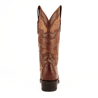 Ferrini Men's Stallion Genuine Belly Alligator FR Toe Boots w/Stamped Shaft - Cognac #5