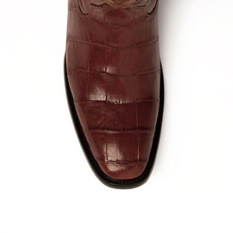 Ferrini Men's Stallion Genuine Belly Alligator FR Toe Boots w/Stamped Shaft - Cognac #2