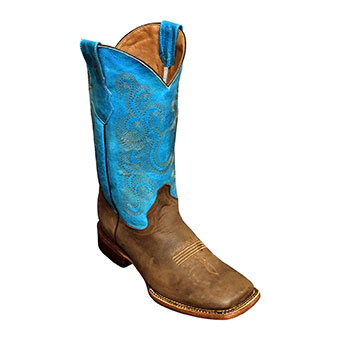 Ferrini Men's Cowhide Western Boots - Tan/Turquoise
