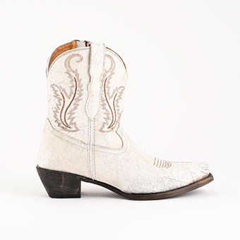 Ferrini Ladies Molly Ankle Zip Boot - Distressed White #2