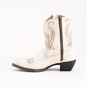Ferrini Ladies Molly Ankle Zip Boot - Distressed White #7