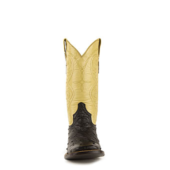 Ferrini Ladies Colt Full Quill Ostrich Square Toe Boots - Cognac #4