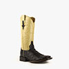 Ferrini Ladies Colt Full Quill Ostrich Square Toe Boots - Black/Antique Saddle